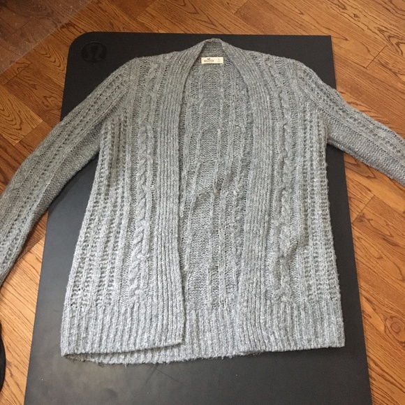 Grey Cable Knit Cardigan - Picture 2 of 4
